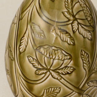 Close-up details of the ceramic handcrafted egg.