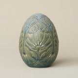 Handcrafted ceramic egg by Rookwood Pottery