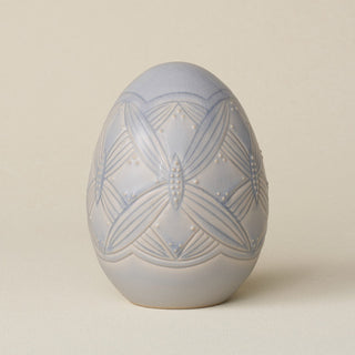 Handcrafted ceramic egg by Rookwood Pottery