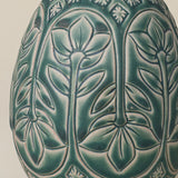 Close-up details of the ceramic handcrafted egg.