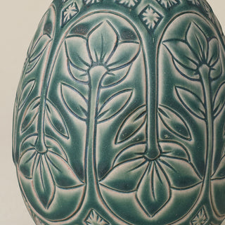 Close-up details of the ceramic handcrafted egg.
