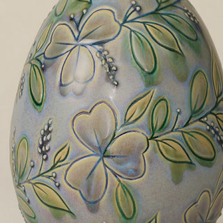 Close-up details of the ceramic handcrafted egg.