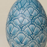 Close-up details of the ceramic handcrafted egg.