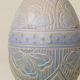 Close-up details of the ceramic handcrafted egg.