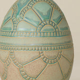 Close-up details of the ceramic handcrafted egg.