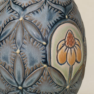 Close-up details of the ceramic handcrafted egg.