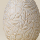Close-up details of the ceramic handcrafted egg.