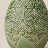 Close-up details of the ceramic handcrafted egg.