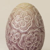 Close-up details of the ceramic handcrafted egg.