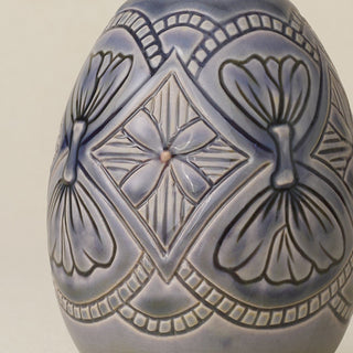 Close-up details of the ceramic handcrafted egg.