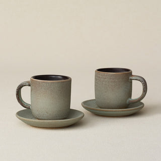Hand-thrown espresso cup set by Rookwood Pottery