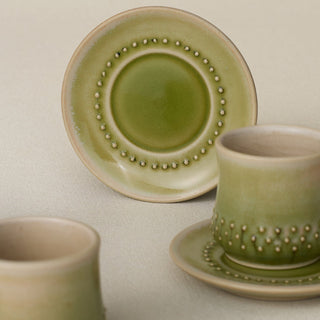 Close-up details of the espresso cup set by Rookwood