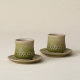 Hand-thrown espresso cup set by Rookwood Pottery