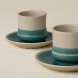 Close-up details of the espresso cup set by Rookwood