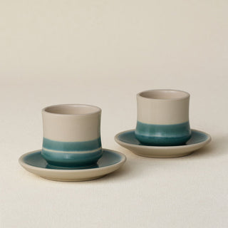 Hand-thrown espresso cup set by Rookwood Pottery