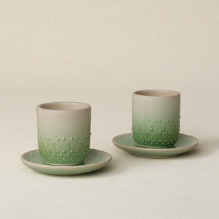 Hand-thrown espresso cup set by Rookwood Pottery