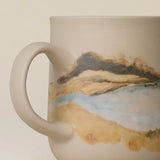 Close-up details of hand-thrown mug by Rookwood