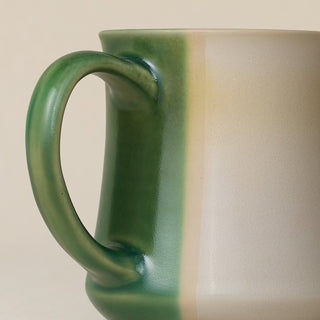 Close-up details of hand-thrown mug by Rookwood