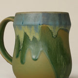 Close-up details of hand-thrown mug by Rookwood