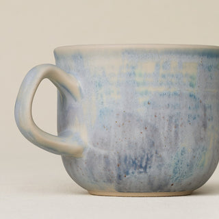 Close-up details of hand-thrown mug by Rookwood