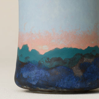 Close-up details of hand-thrown mug by Rookwood