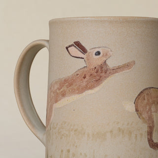 Close-up details of hand-thrown mug by Rookwood