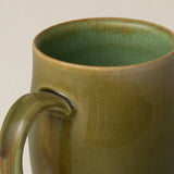 Close-up details of hand-thrown mug by Rookwood