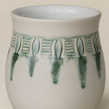 Close-up details of hand-thrown mug by Rookwood