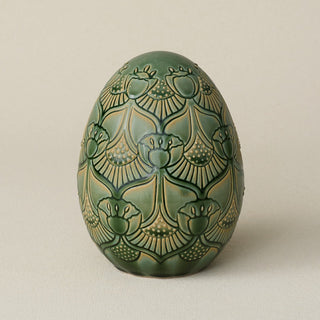 Handcrafted ceramic egg by Rookwood Pottery