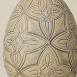 Close-up details of the ceramic handcrafted egg.