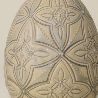 Close-up details of the ceramic handcrafted egg.