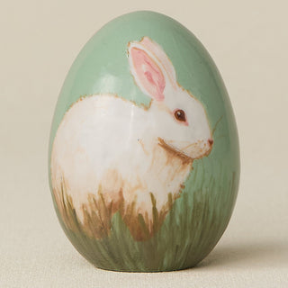 Close-up details of the ceramic handcrafted egg.