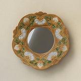 Hand-thrown and hand-glazed ceramic wall mirror by Rookwood Pottery