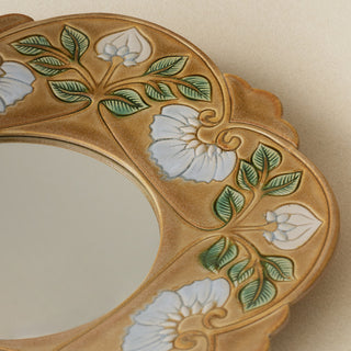 Close-up details of the one-of-a-kind mirror.
