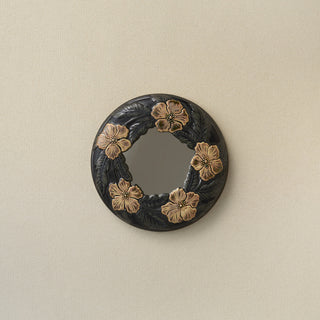 Hand-thrown and hand-glazed ceramic wall mirror by Rookwood Pottery