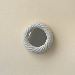 Hand-thrown and hand-glazed ceramic wall mirror by Rookwood Pottery