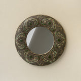 Hand-thrown and hand-glazed ceramic wall mirror by Rookwood Pottery