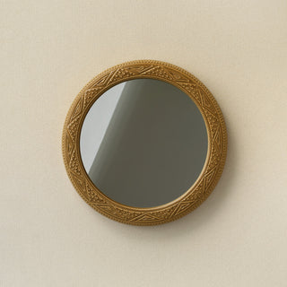 Hand-thrown and hand-glazed ceramic wall mirror by Rookwood Pottery