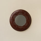 Hand-thrown and hand-glazed ceramic wall mirror by Rookwood Pottery