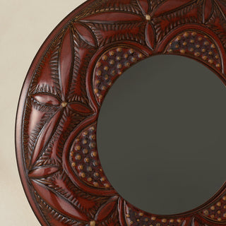 Close-up details of the one-of-a-kind mirror.