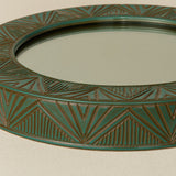 Close-up details of the one-of-a-kind mirror.
