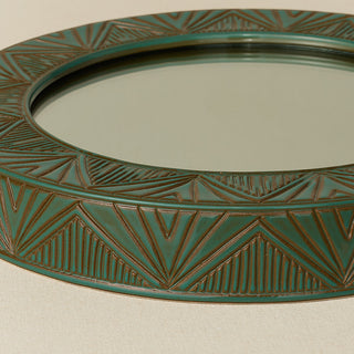 Close-up details of the one-of-a-kind mirror.