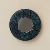 Hand-thrown and hand-glazed ceramic wall mirror by Rookwood Pottery