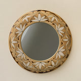 Hand-thrown and hand-glazed ceramic wall mirror by Rookwood Pottery