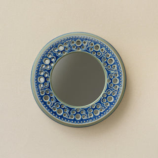Hand-thrown and hand-glazed ceramic wall mirror by Rookwood Pottery