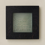 Rookwood Findlay Market City Scene art tile in a black ebony wood frame