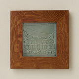 Rookwood Findlay Market City Scene art tile in a golden oak wood frame