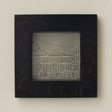 Rookwood Findlay Market City Scene art tile in a black ebony wood frame