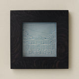 Rookwood Findlay Market City Scene art tile in a black ebony wood frame