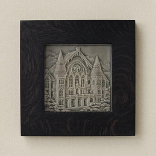 Rookwood Music Hall City Scene art tile in a black ebony wood frame